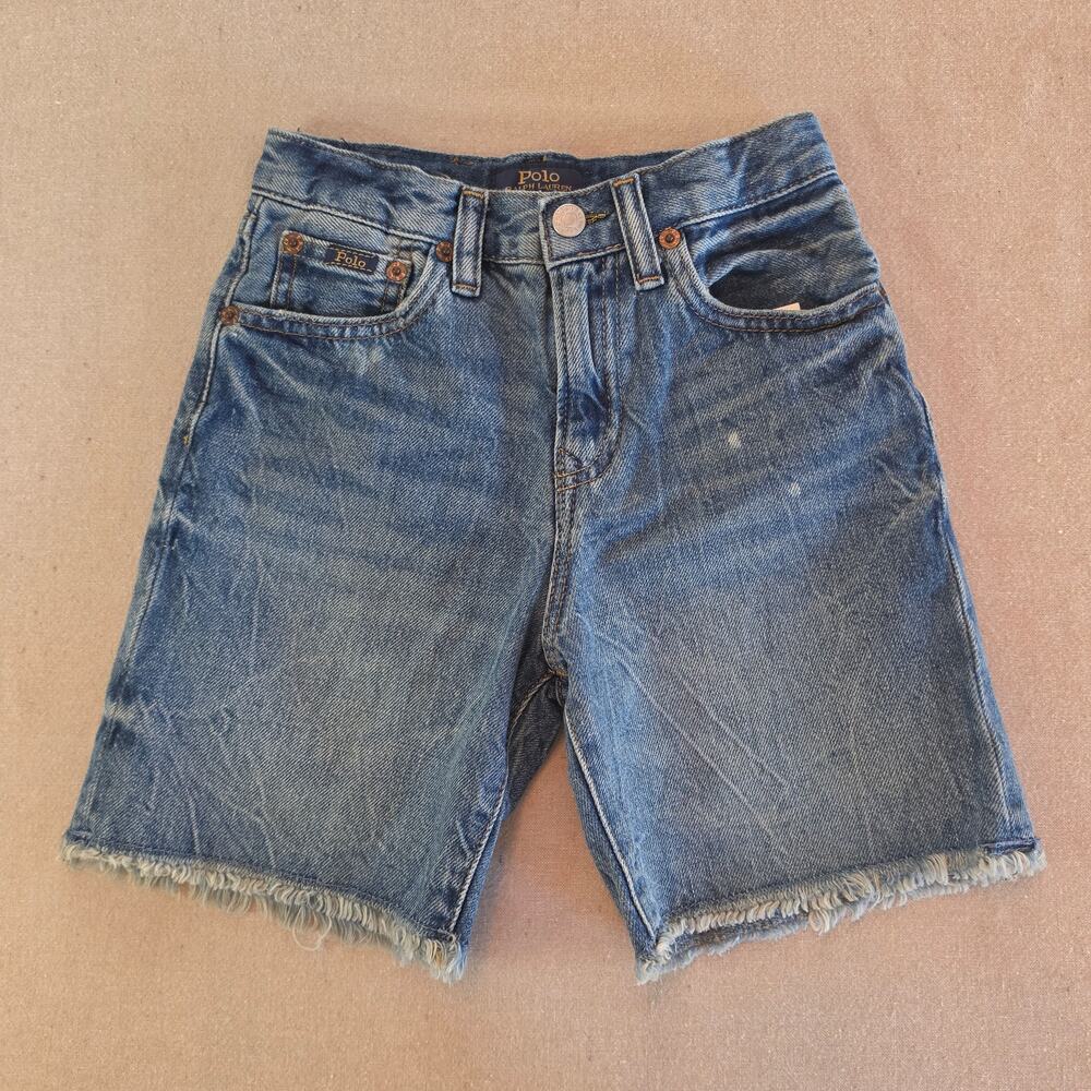 Polo Ralph Lauren Boys Sullivan Slim Cutoff Denim Shorts Sz 7 NWT